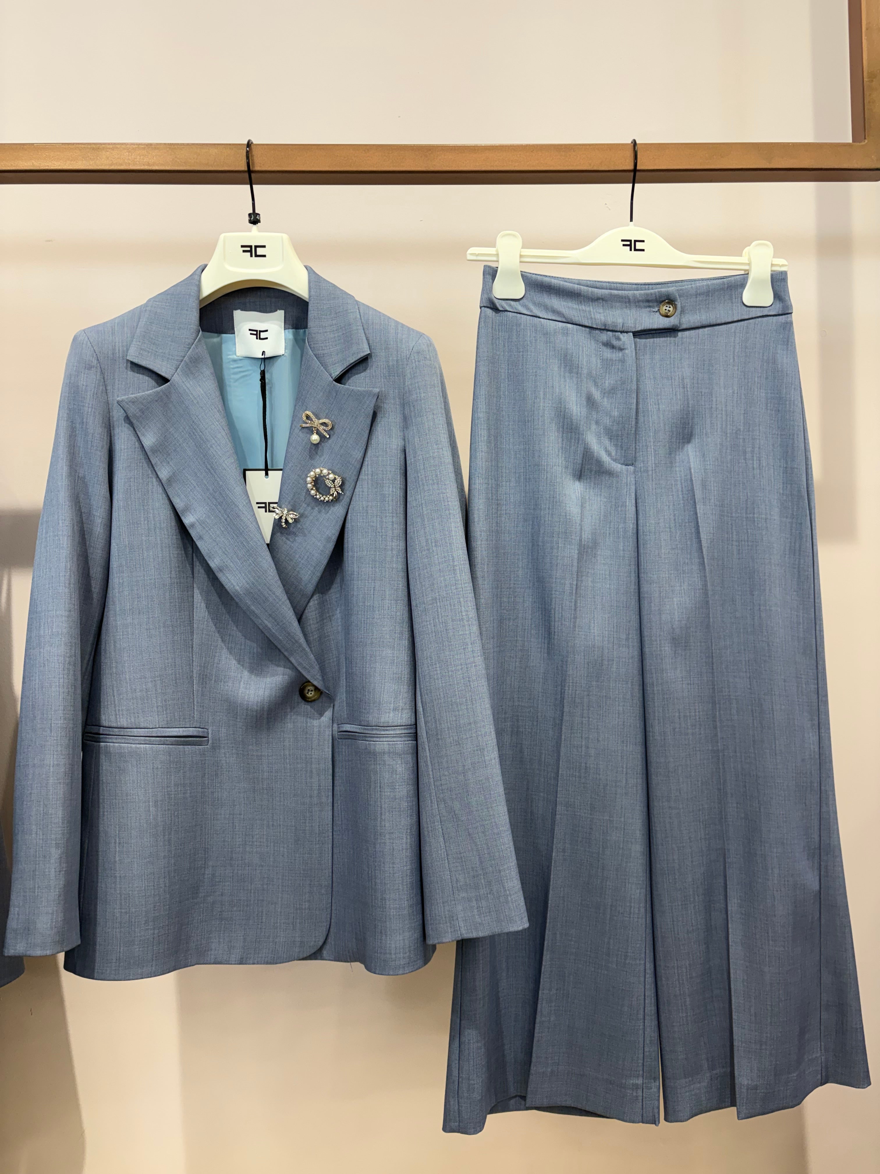 Tailleur Sole Giacca/ Pantalone Palazzo Corto