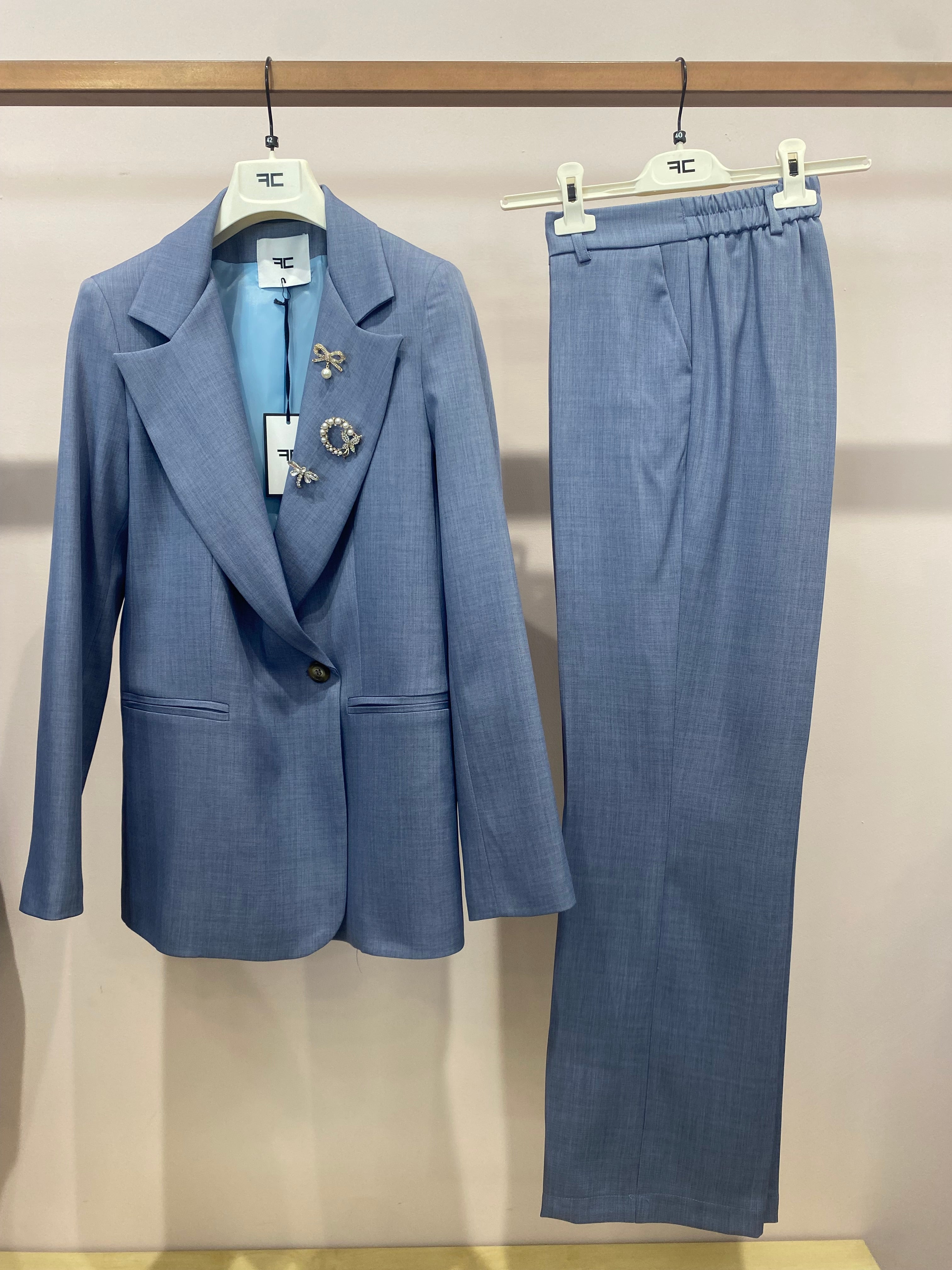 Tailleur Sole Giacca /Pantalone Palazzo Lungo