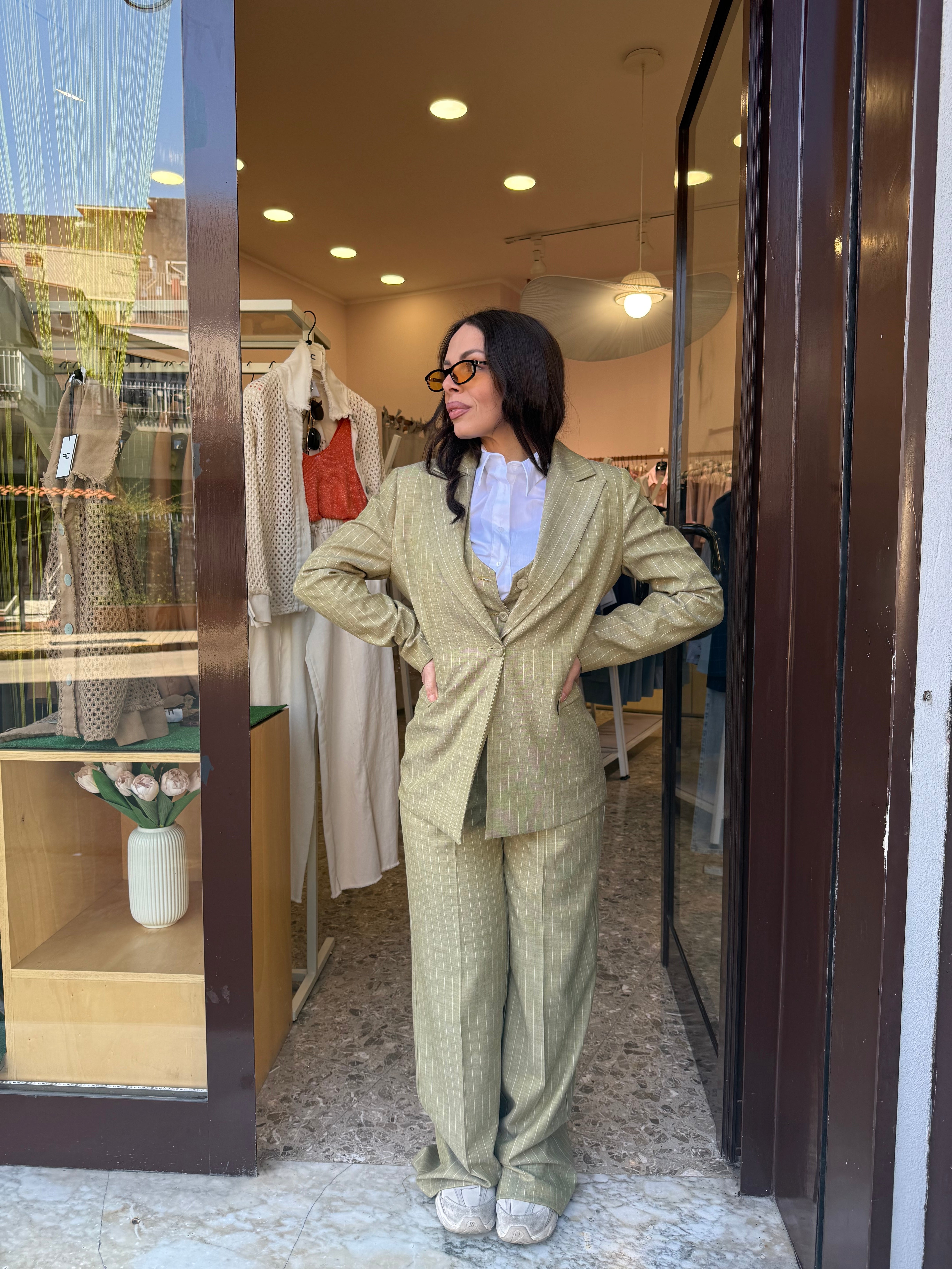 Tailleur Ginny Tre Pezzi EB/ Pantalone Palazzo