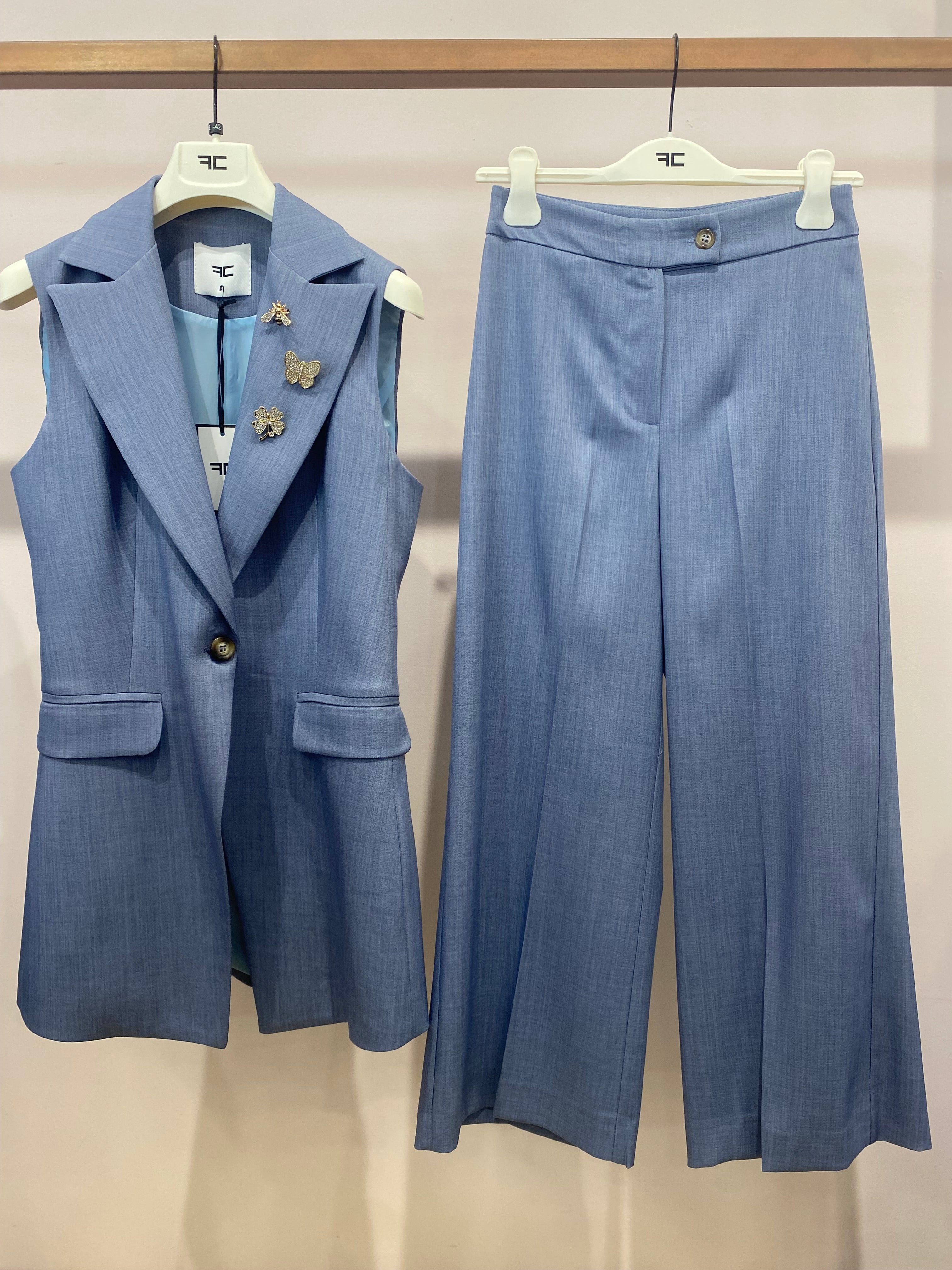 Tailleur Sole Gilet/Pantalone Palazzo