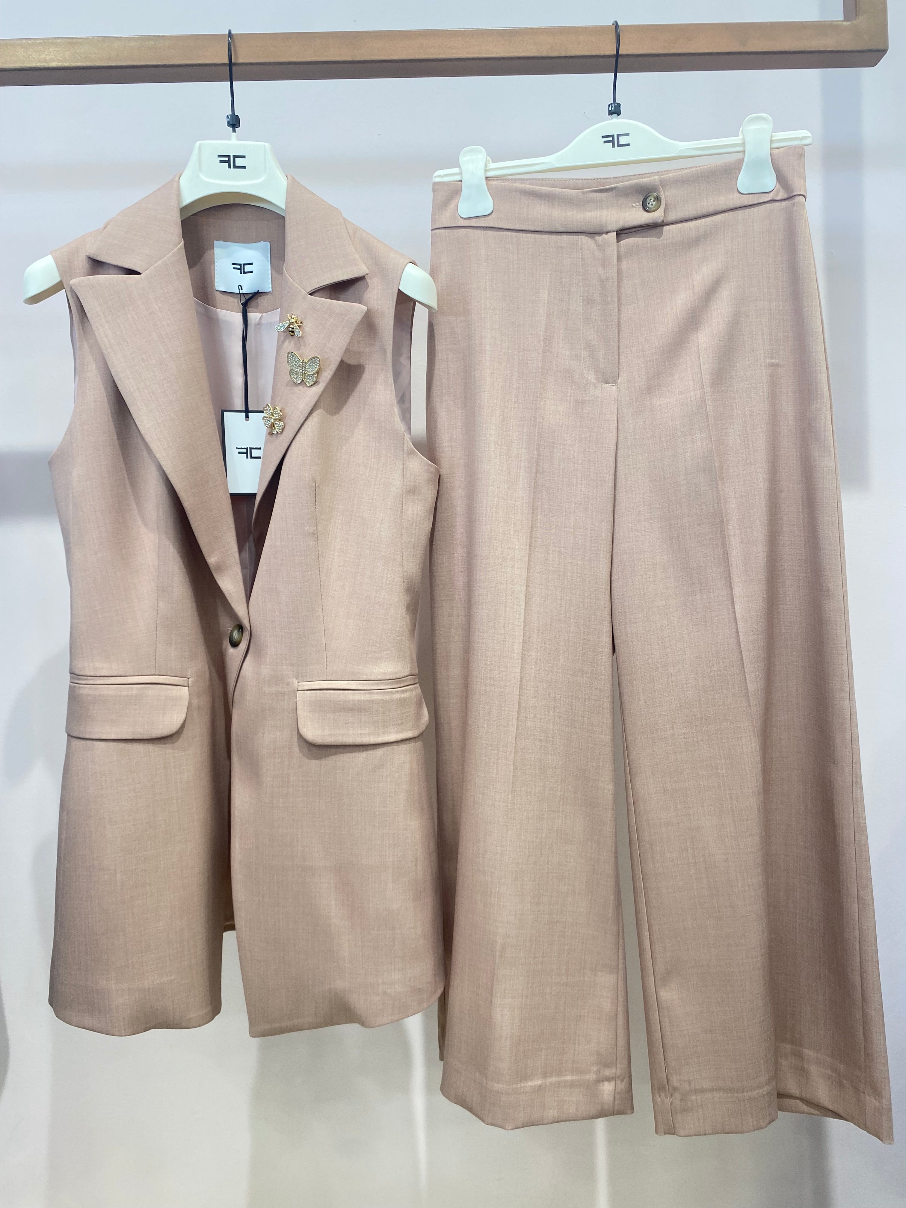 Tailleur Sole Gilet/Pantalone Palazzo