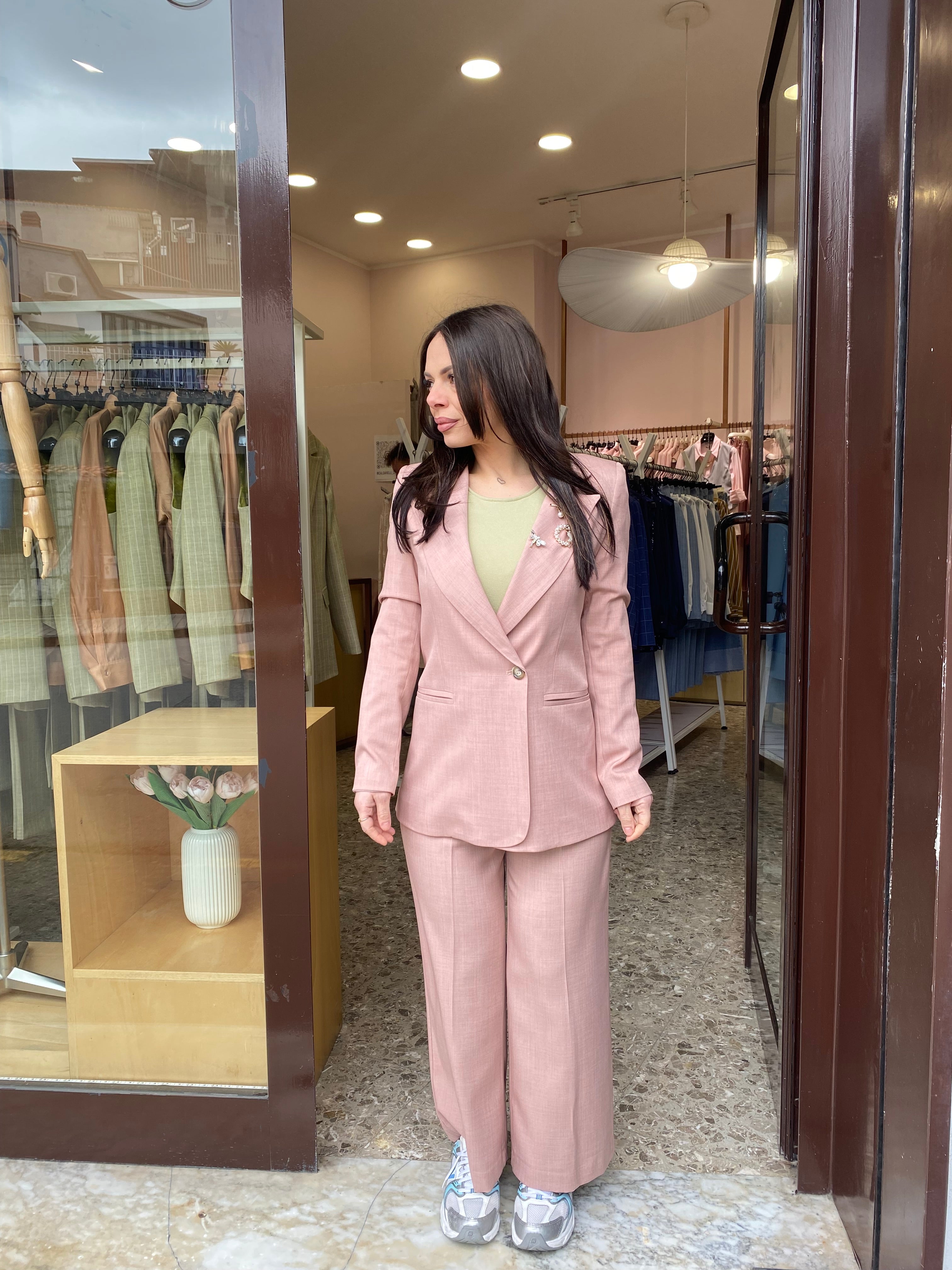 Tailleur Sole Giacca/ Pantalone Palazzo Corto