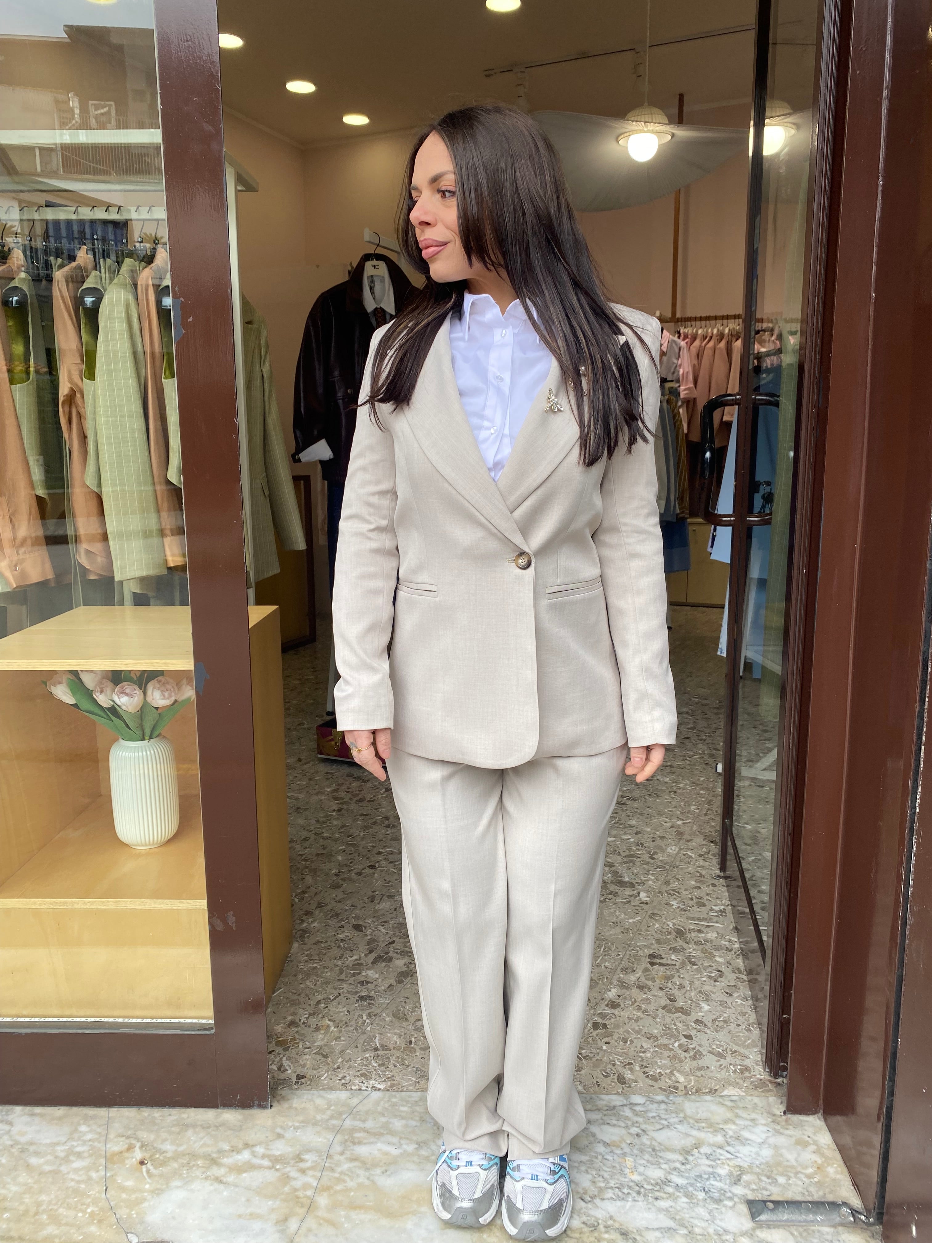 Tailleur Sole Giacca /Pantalone  Palazzo Lungo