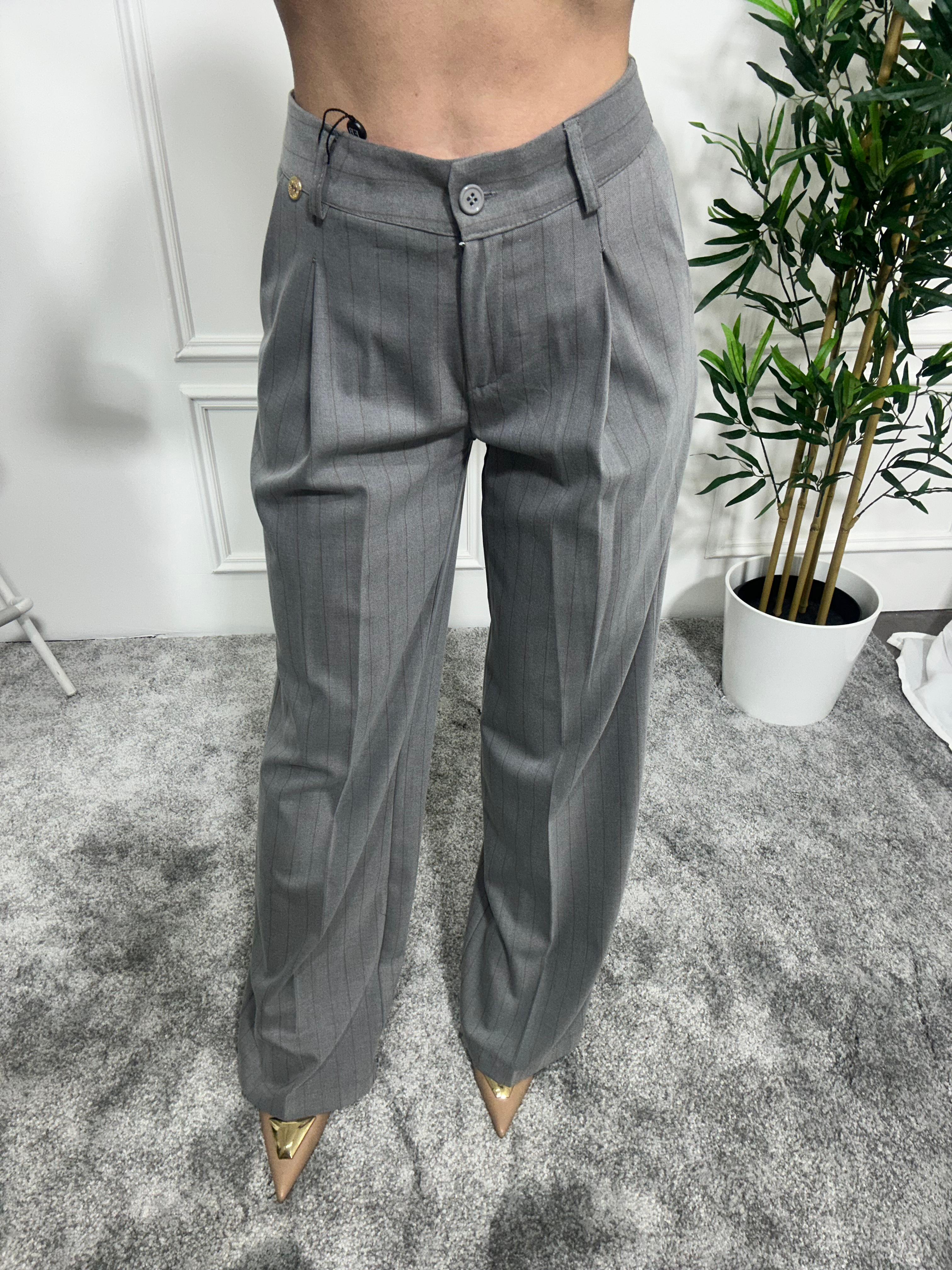 Pantalone palazzo gessato Erica Bellucci