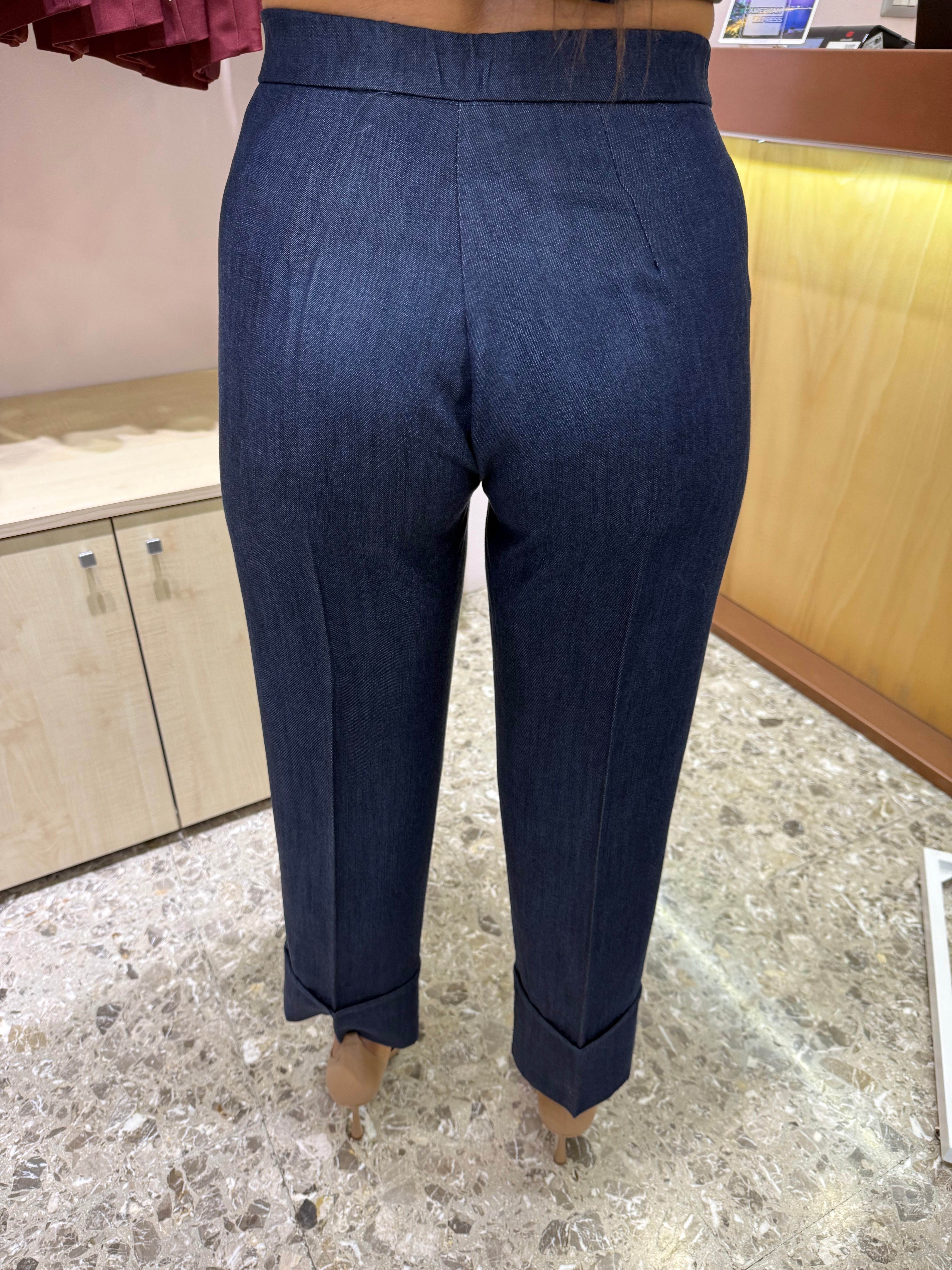 Tailleur denim Terry risvolto