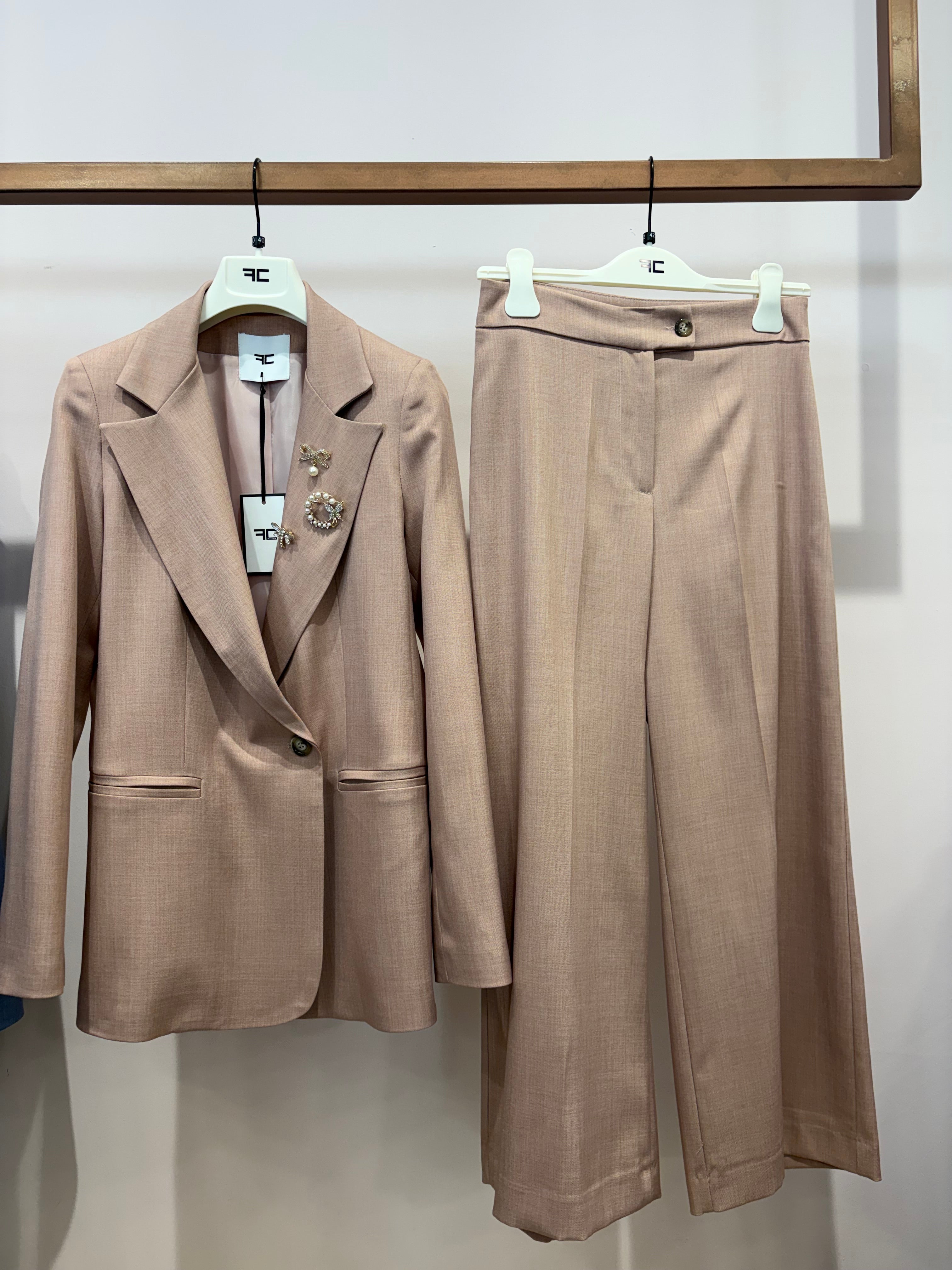 Tailleur Sole Giacca/ Pantalone Palazzo Corto