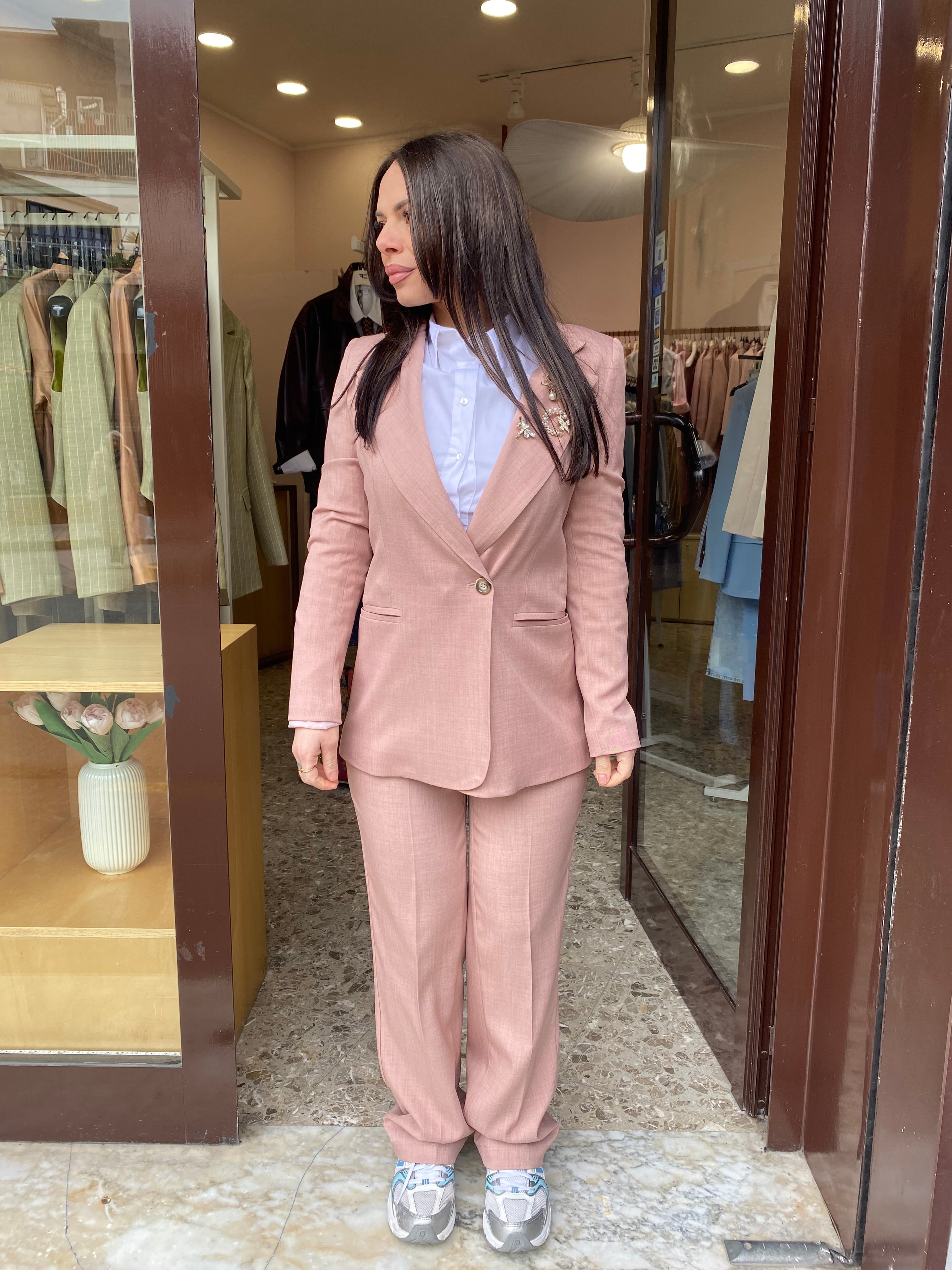 Tailleur Sole Giacca /Pantalone  Palazzo Lungo