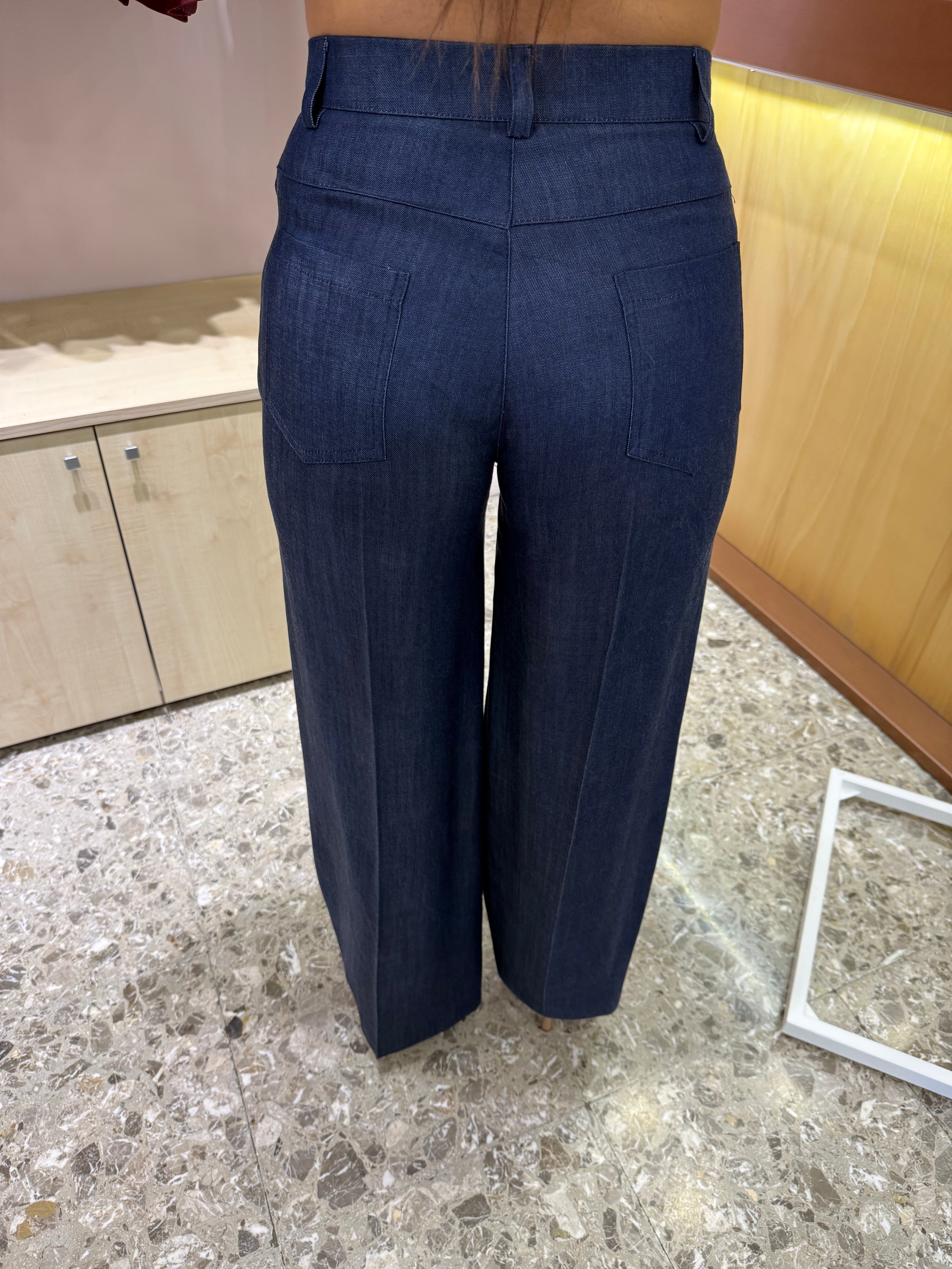 Pantalone Terry denim palazzo