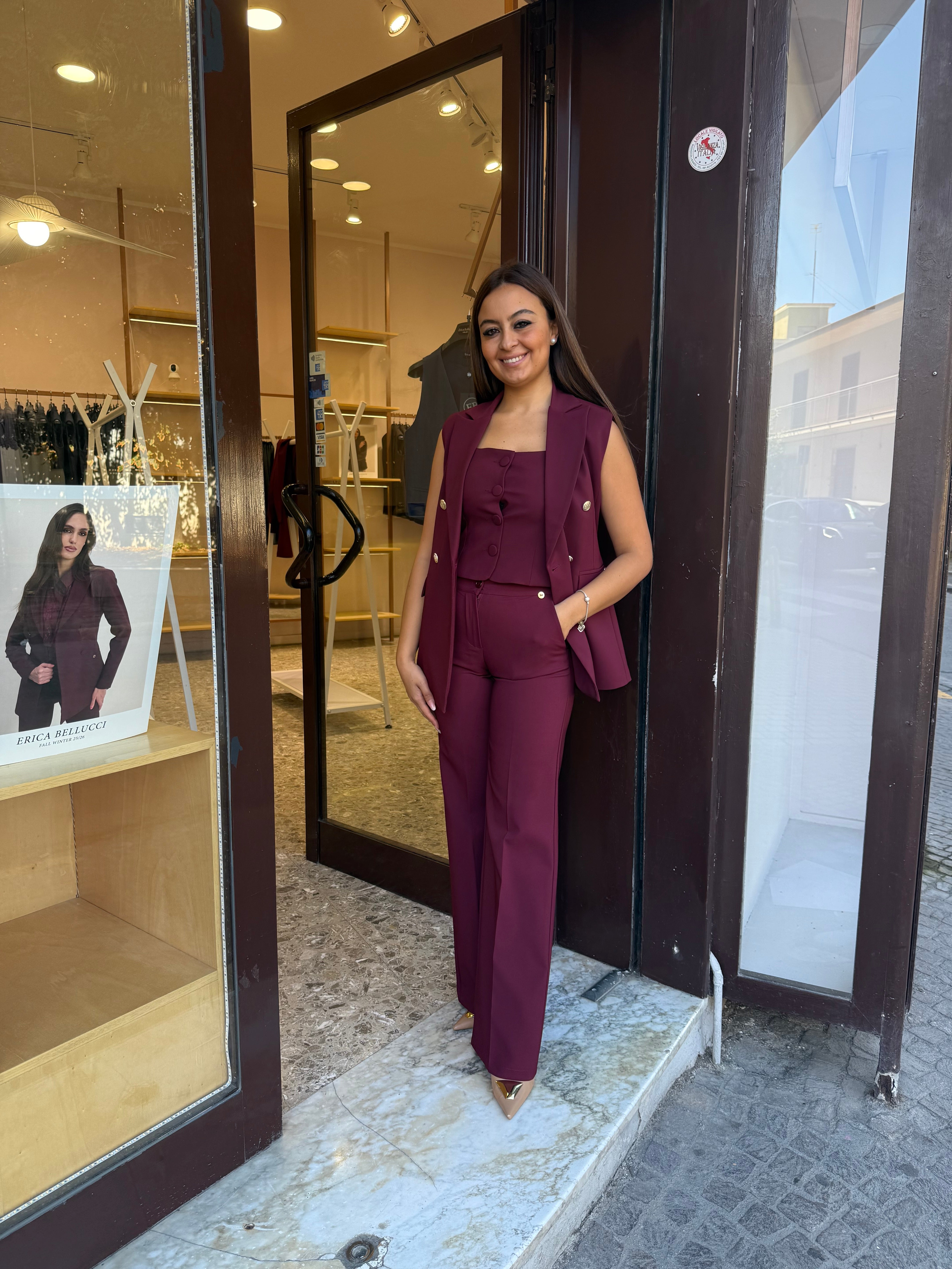 Tailleur Erica 3 pezzi palazzo