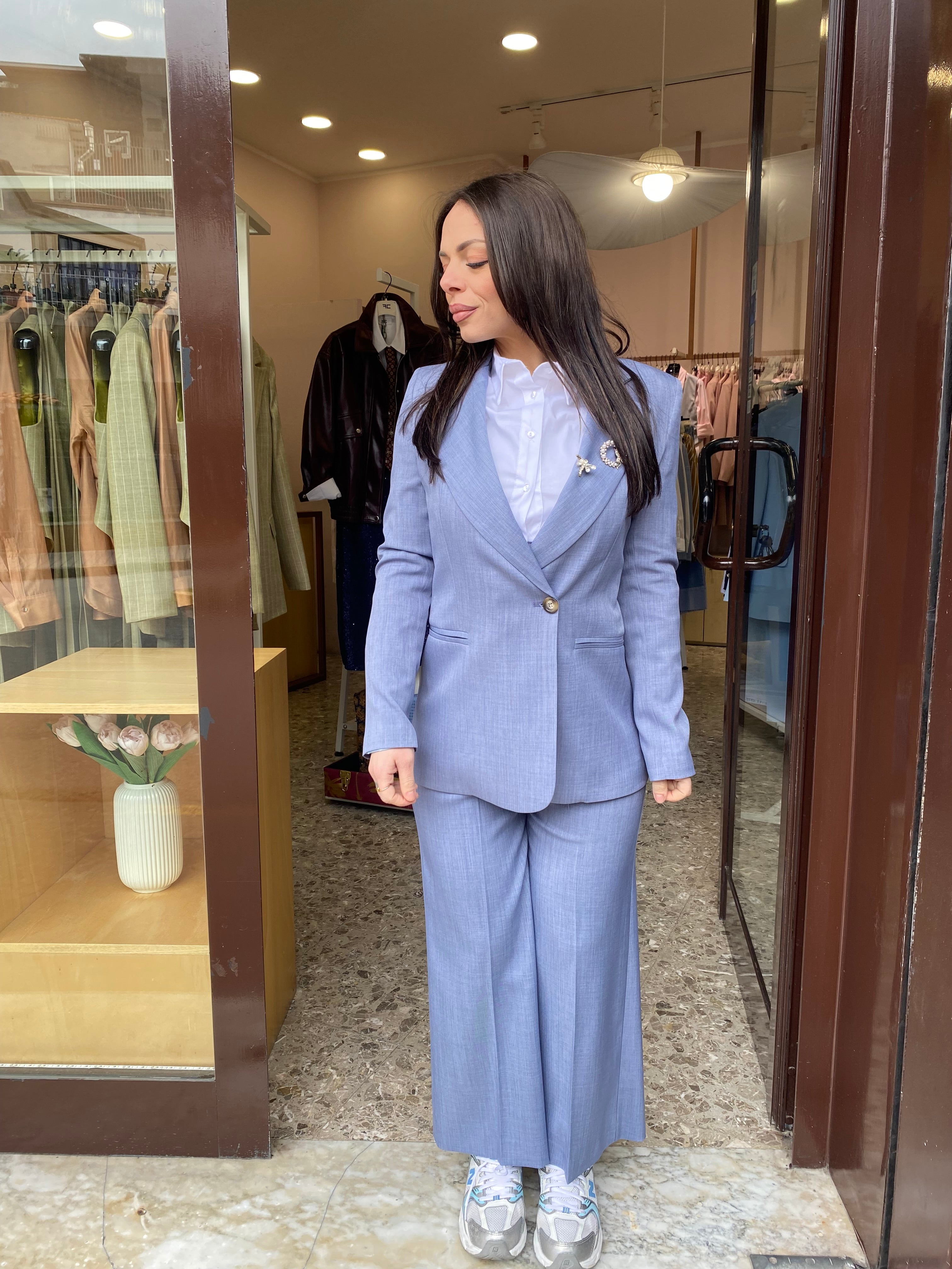 Tailleur Sole Giacca/ Pantalone Palazzo Corto