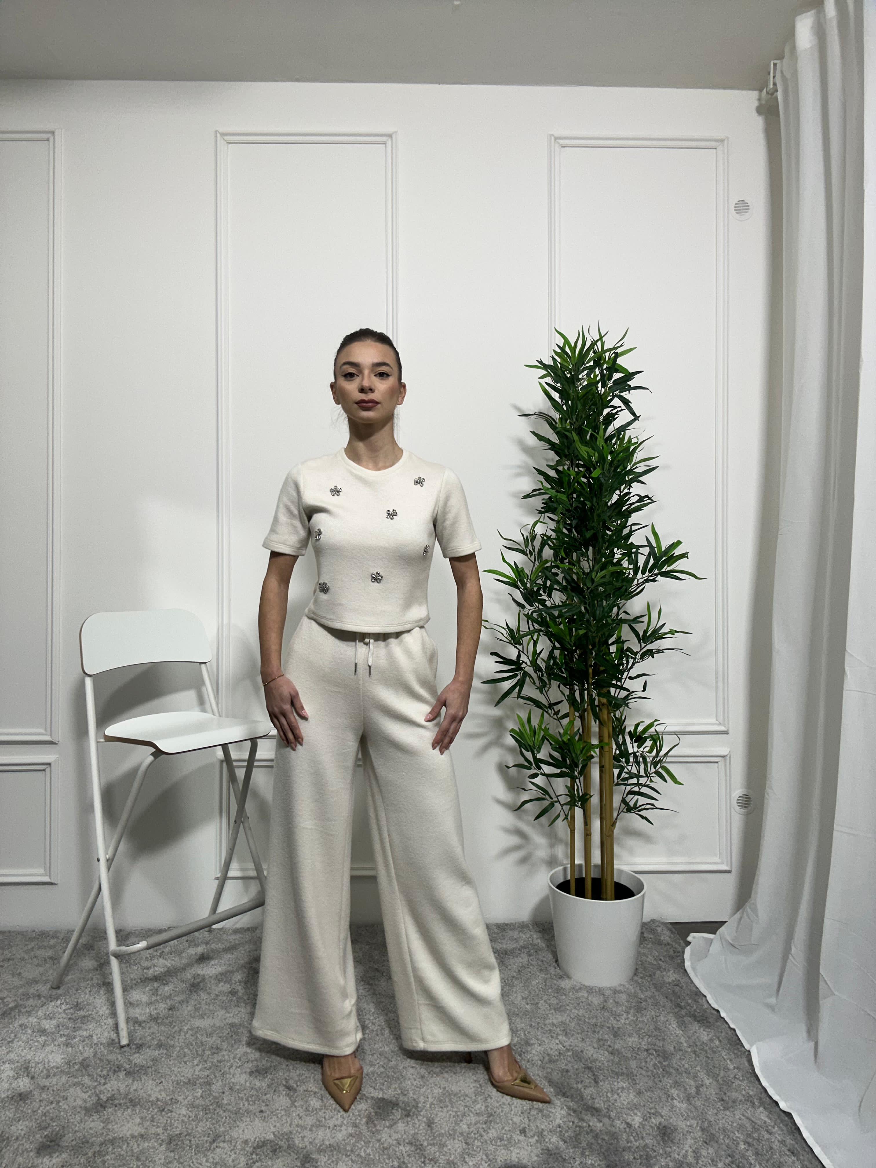 Pantalone misto lana chic